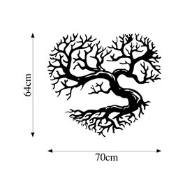 Wallity Heart Tree Escultura de Pared de Metal Negra